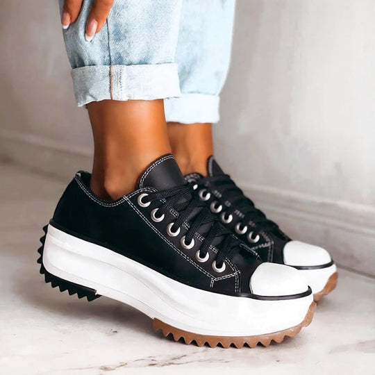 Diane ™ | Leren sneakers met plateauzolen