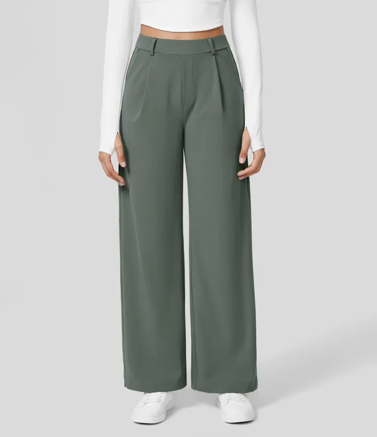 Nadine™ Hoge Taille Pantalon met Zijzakken