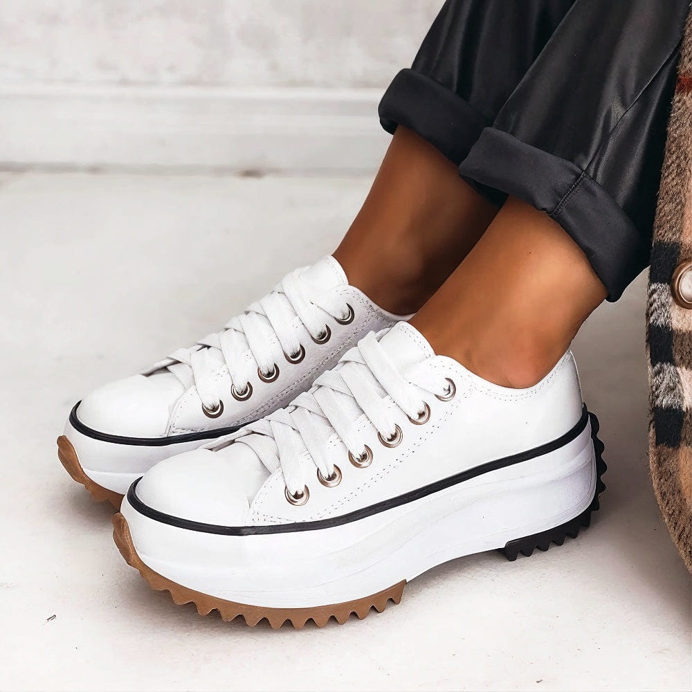 Diane ™ | Leren sneakers met plateauzolen