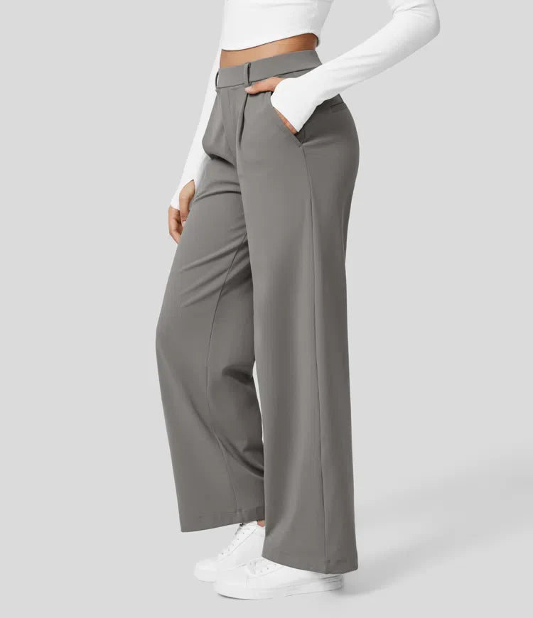 Nadine™ Hoge Taille Pantalon met Zijzakken