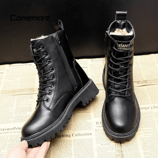 Anna™ - black leather winter boots