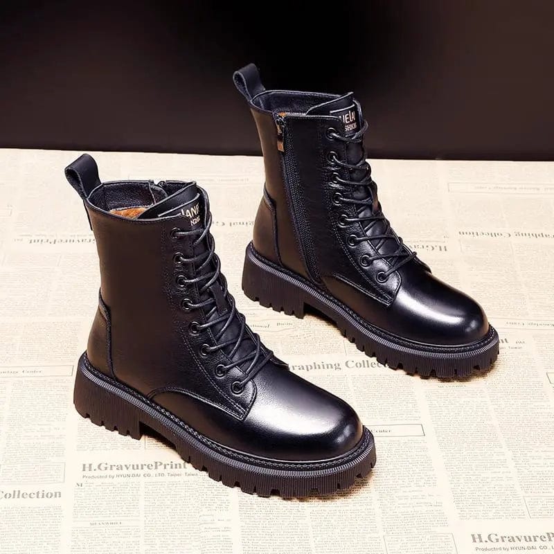 Anna™ - black leather winter boots